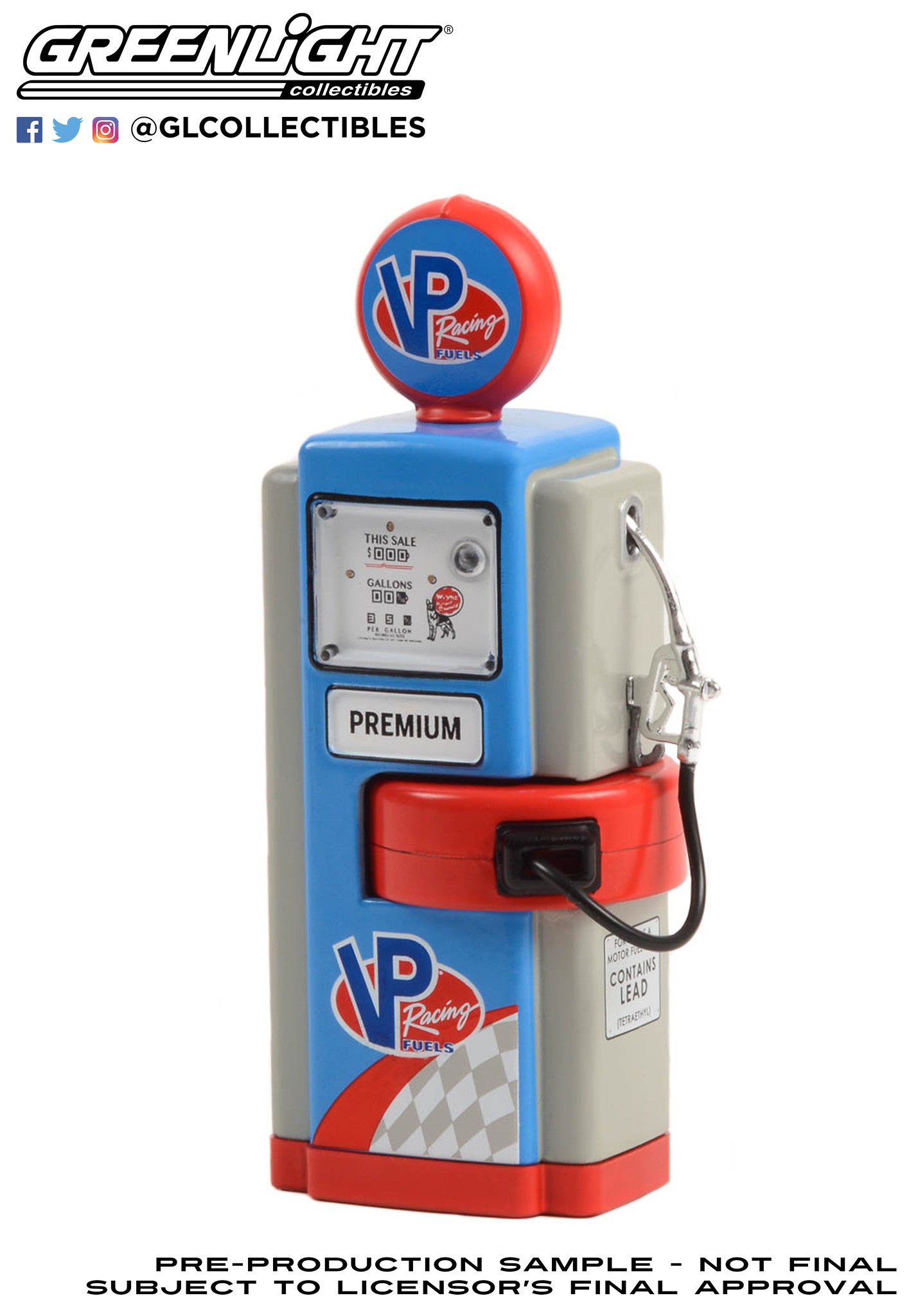 GreenLight 1:18 Vintage Gas Pumps Series 13 - 1948 Wayne 100-A Gas Pump VP Racing Fuels 14130-A