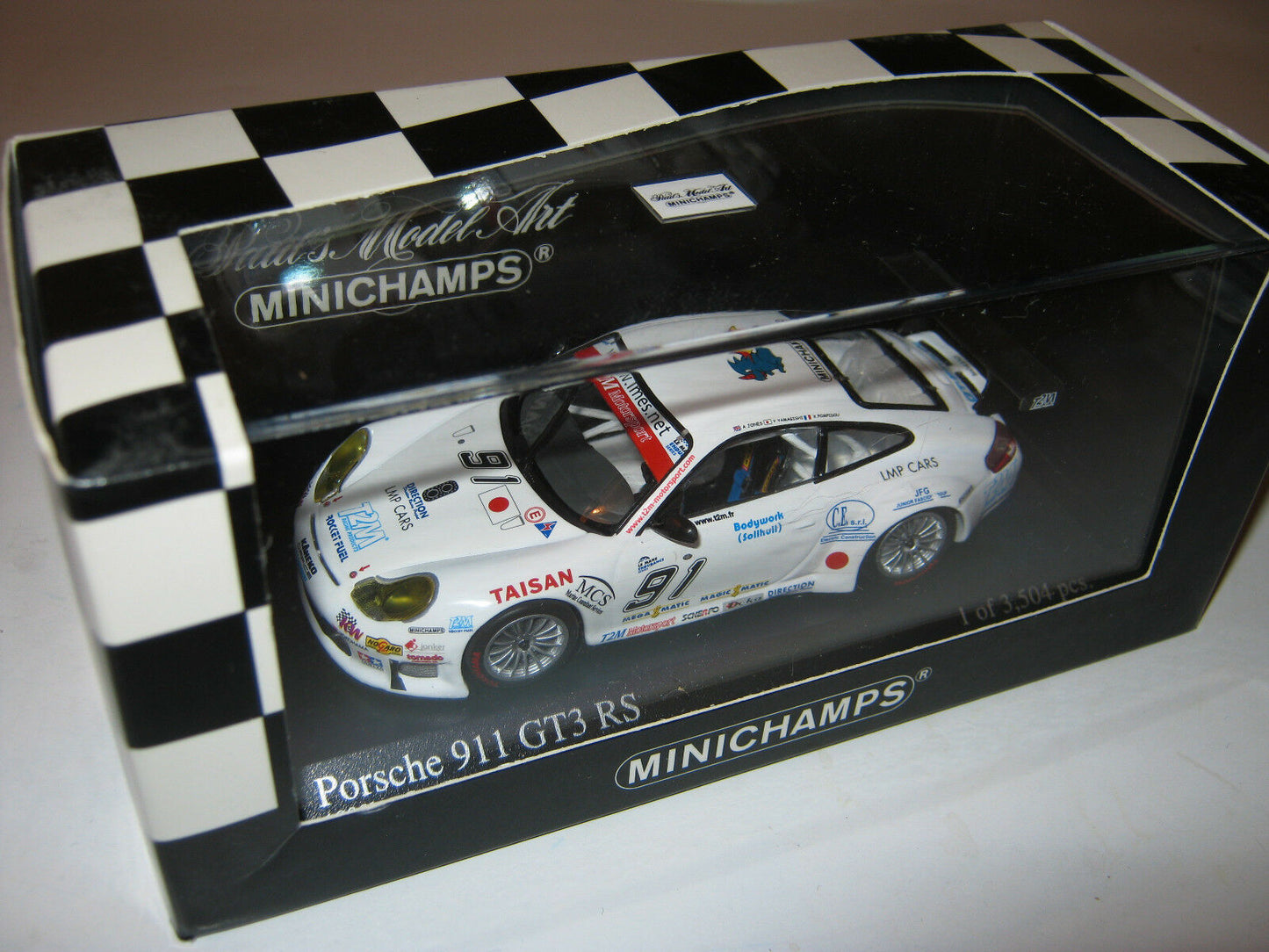 Minichamps 1:43 Porsche 911 GT3 RSR Yamagishi/Pompidou/Caffi Team T2M Motorsport #91 1000KM SPA 2005 400056991