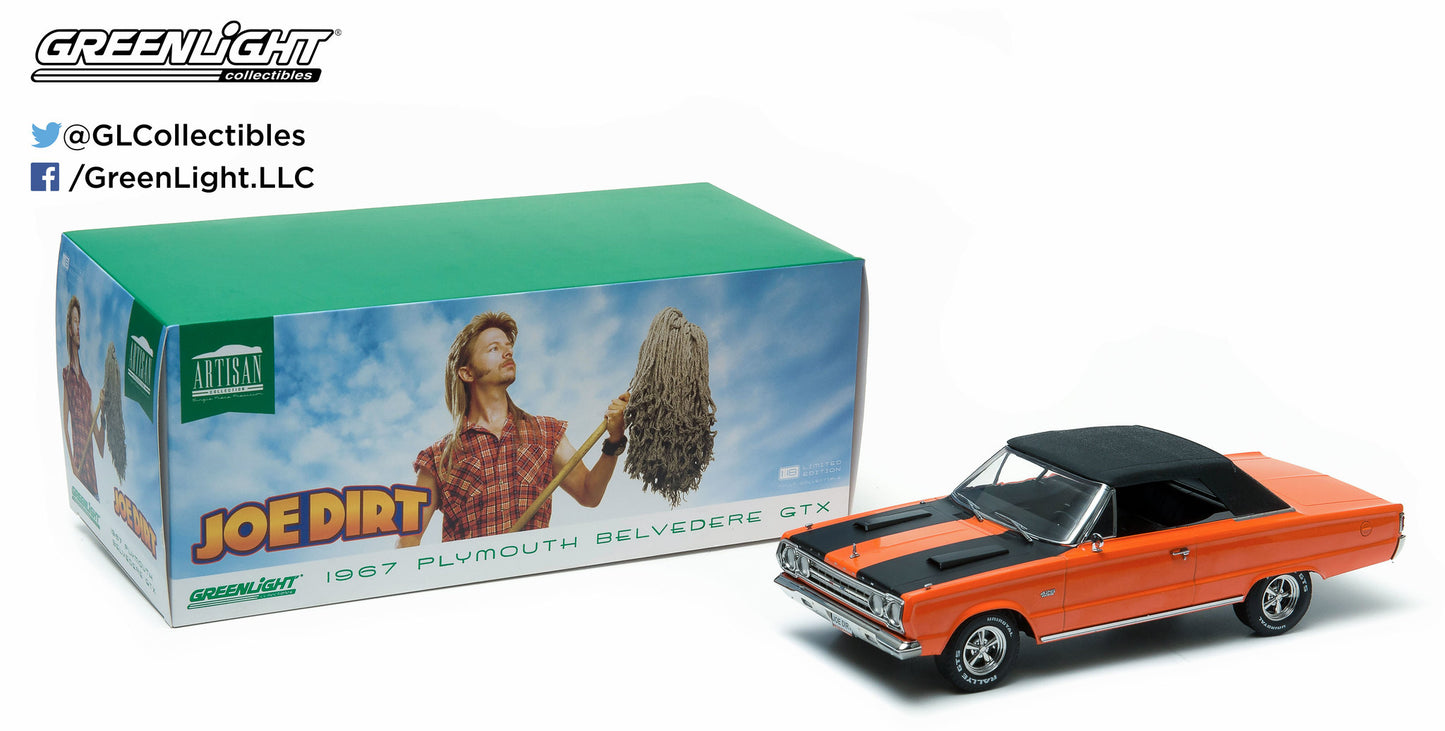 GreenLight 1:18 1967 Plymouth Belvedere GTX "Joe Dirt" Movie Orange 19006