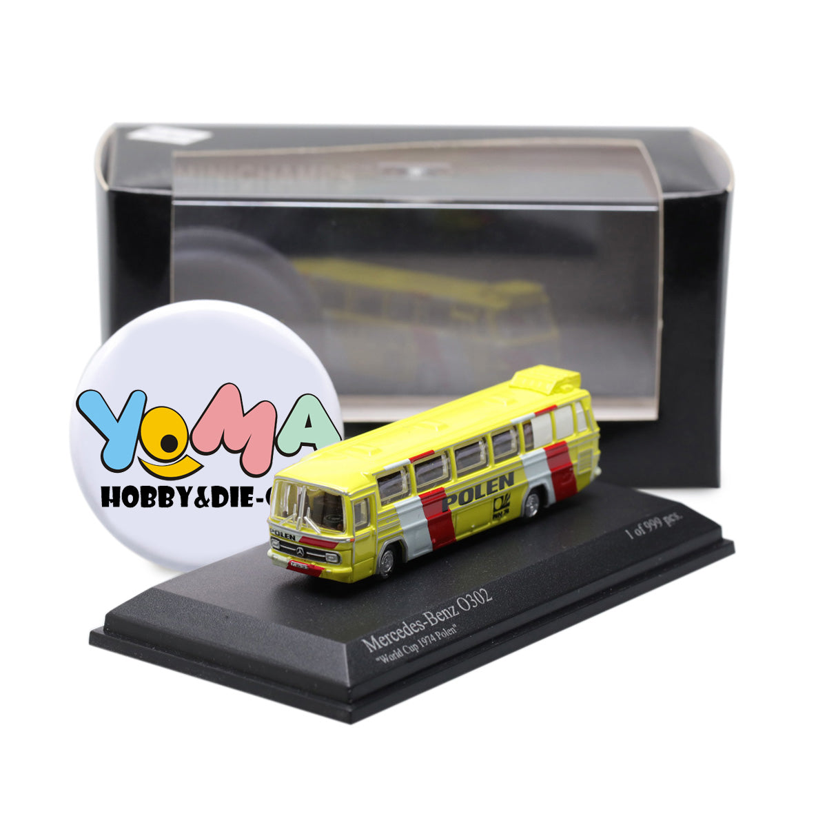 Minichamps 1:160 Mercedes-Ben O302 (LHD) Fussball-Weltmeisterschaft 1974 Mannschaftsbus Polen 169035189