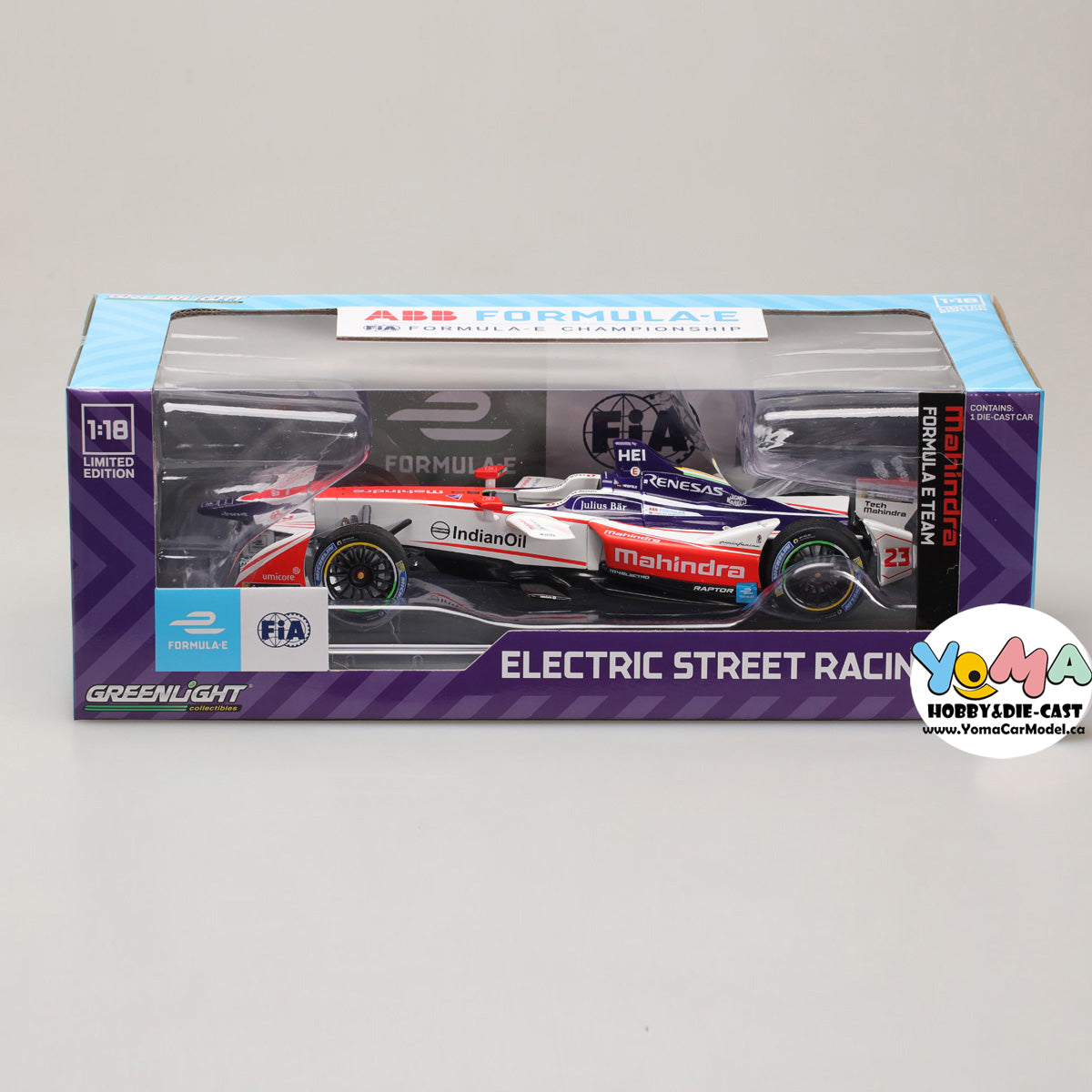 GreenLight 1:18 2018 #23 ABB FIA Formula E Mahindra Formula E Team 18114