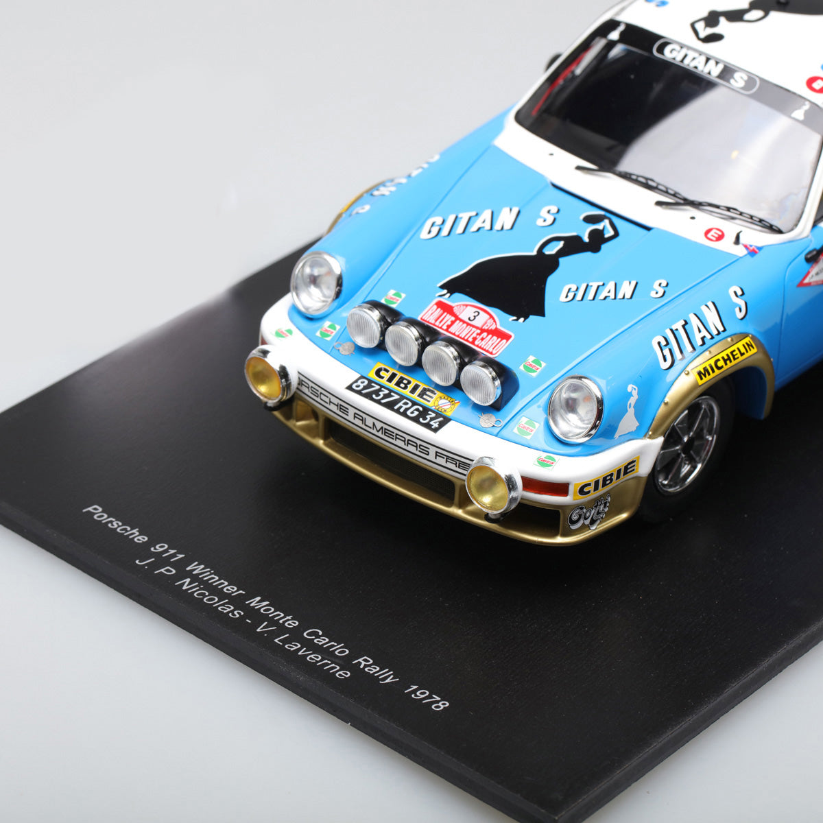 Spark 1:18 Porsche 911 #3 Winner Monte Carlo Rally 1978 J.P Nicolas/V.Laverne 18S095