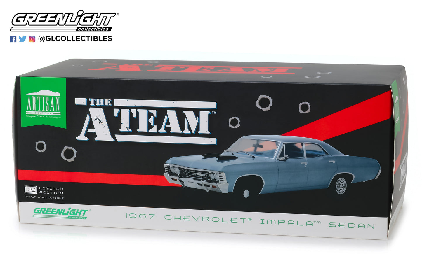 GreenLight 1/18 Artisan Collection - The A-Team (1983-87 TV Series) - 1967 Chevrolet Impala Sedan 19047