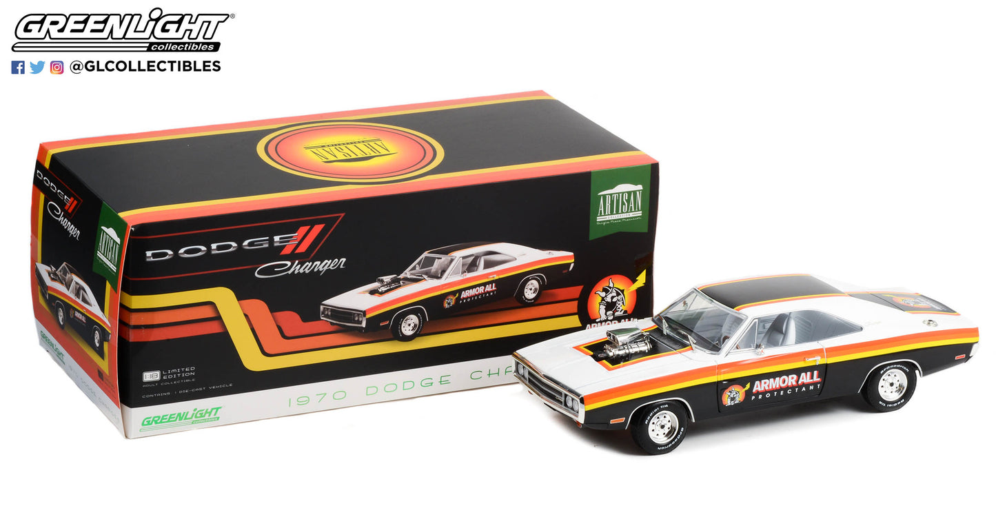 GreenLight 1:18 Artisan Collection - 1970 Dodge Charger with Blown Engine - Armor All 19123