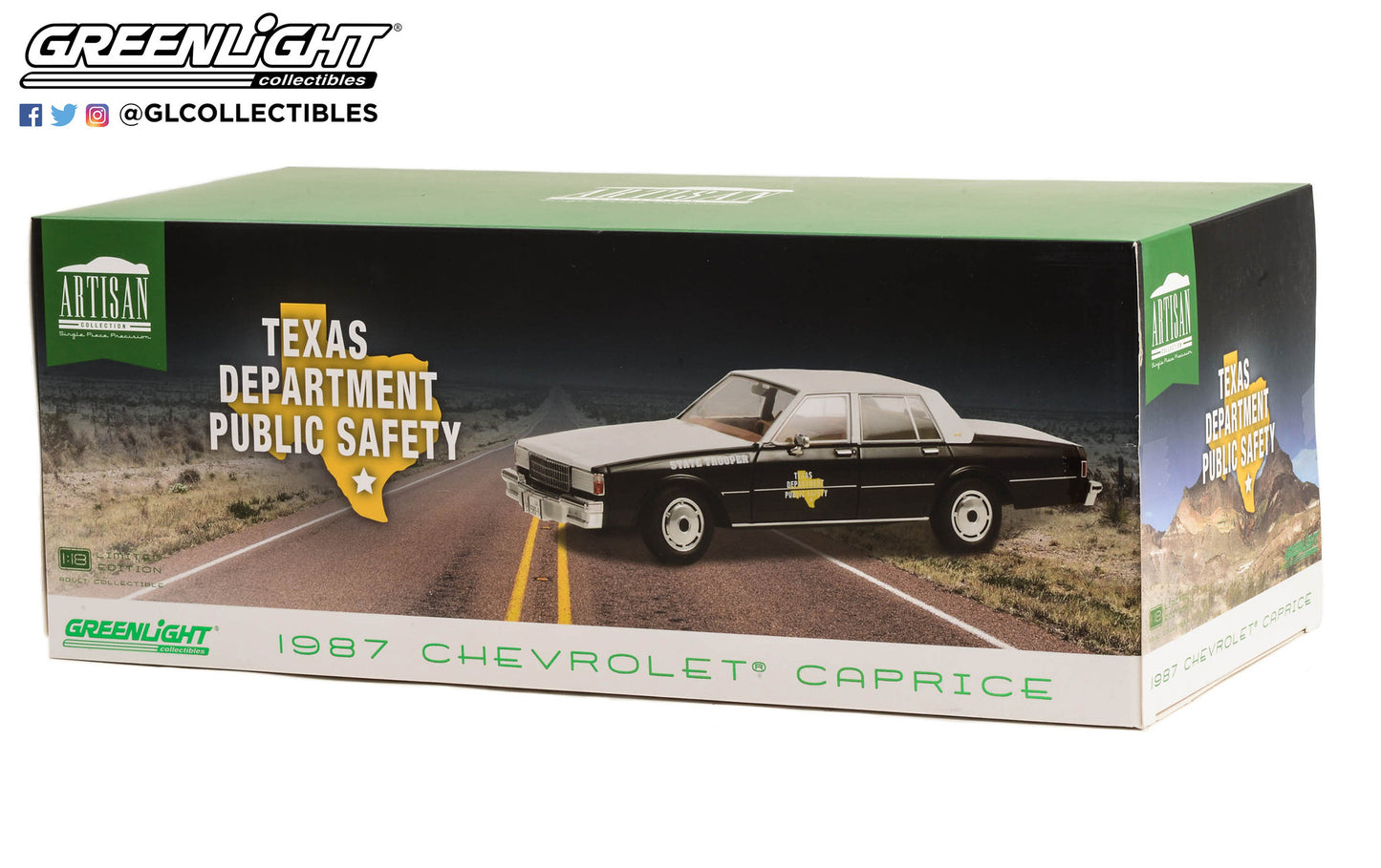 GreenLight 1:18 Artisan Collection - 1987 Chevrolet Caprice - Texas Department of Public Safety 19127