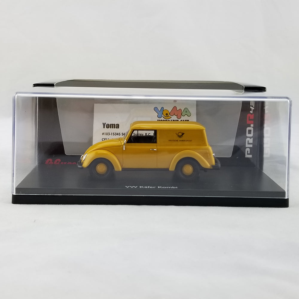 Schuco 1:43 Volkswagen Beetle Käfer kombi small vehicle Deutsche Bundespost Yellow 450900800