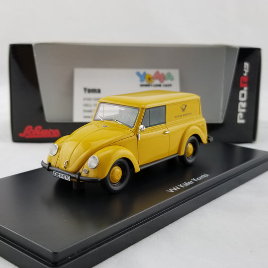 Schuco 1:43 Volkswagen Beetle Käfer kombi small vehicle Deutsche Bundespost Yellow 450900800