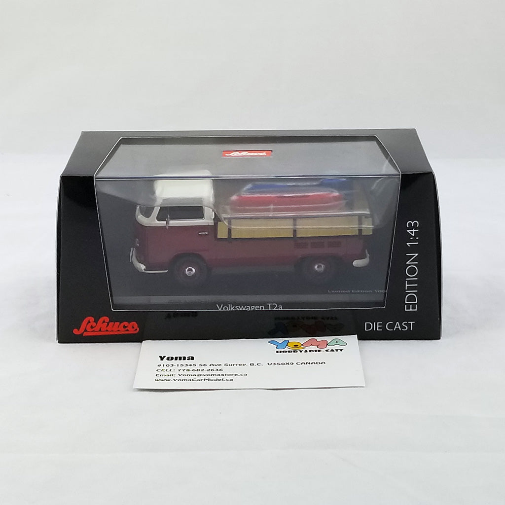 Schuco 1/43 Volkswagen T2a Westfalia Pick Up 2 soap boxes DIECAST CAR MODEL 450333800