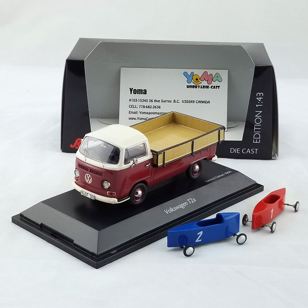 Schuco 1/43 Volkswagen T2a Westfalia Pick Up 2 soap boxes DIECAST CAR MODEL 450333800