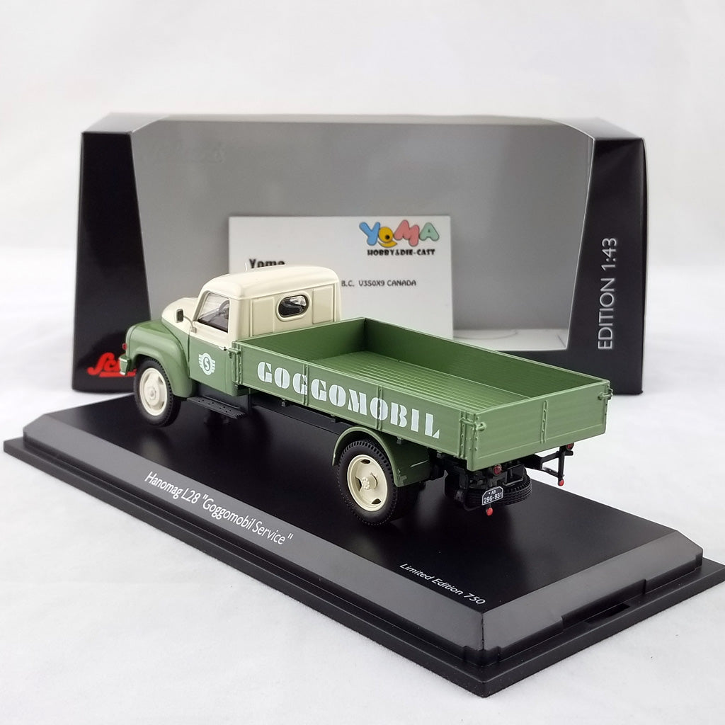 Schuco 1:43 Hanomag L28 Pritsche mit Goggomobil Goggomobil-Service 450293800