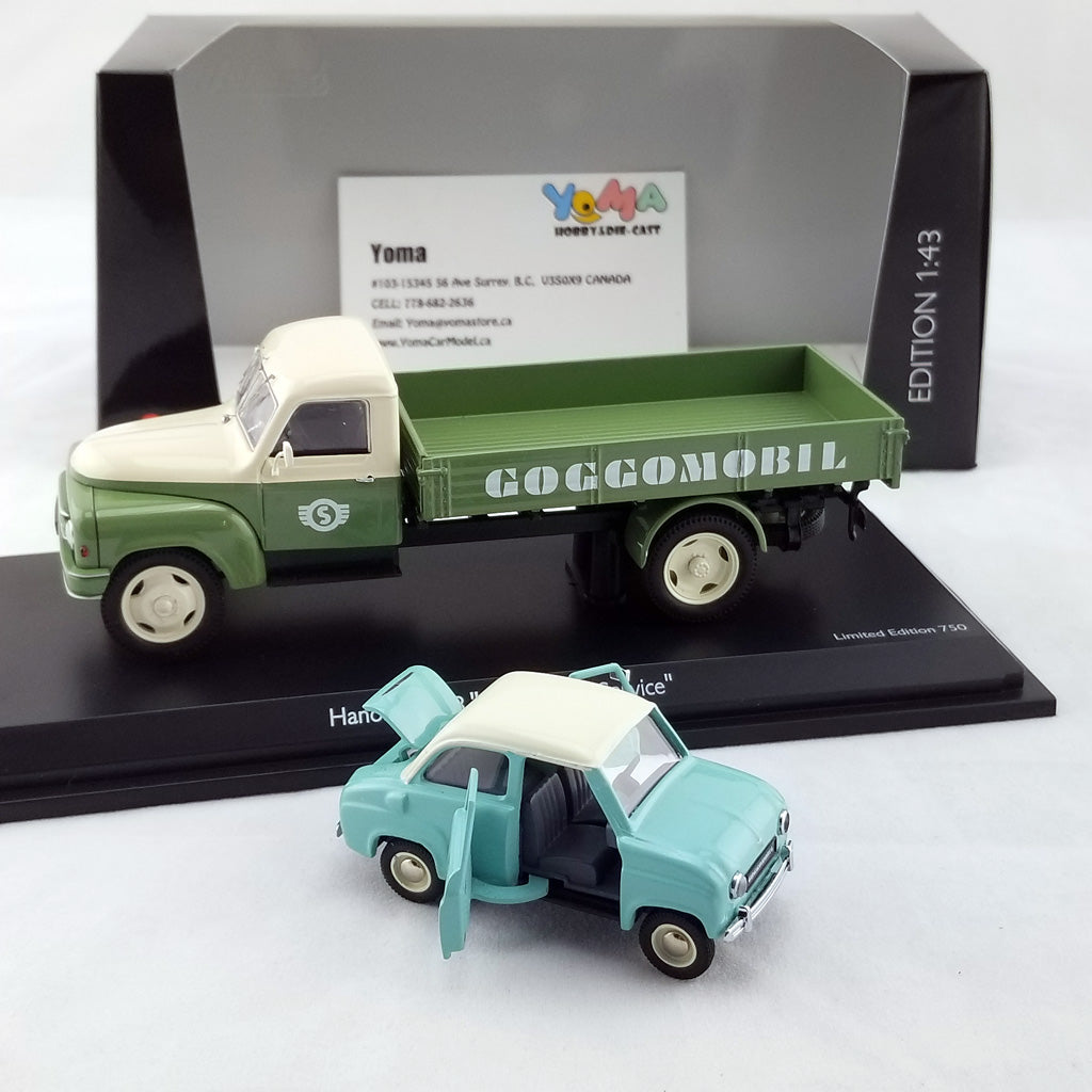 Schuco 1:43 Hanomag L28 Pritsche mit Goggomobil Goggomobil-Service 450293800