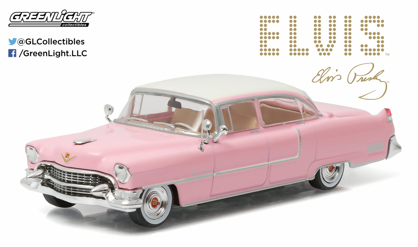 GreenLight 1:43 Elvis Presley (1935-77) - 1955 Cadillac Fleetwood Series 60 "Pink Cadillac" 86491