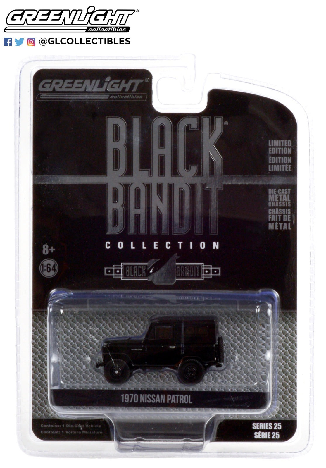 GreenLight 1:64 Black Bandit Series 25 - 1970 Nissan Patrol 28070-B