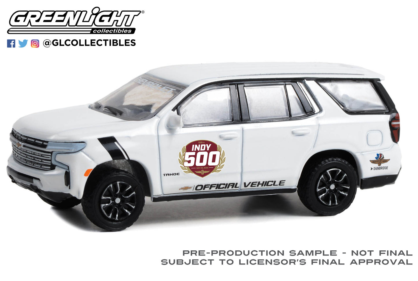 GreenLight 1:64 Anniversary Collection Series 15 - 2022 Chevrolet Tahoe - 2022 106th Running of the Indianapolis 500 Official Vehicle 28120-F