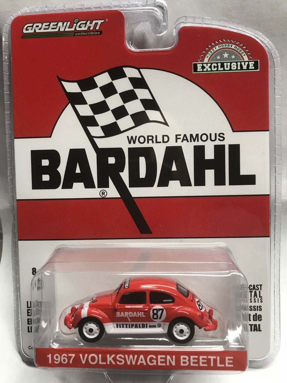 GreenLight 1/64 Bardahl - 1967 Volkswagen Beetle Bardahl #87 Team Fittipaldi 29988