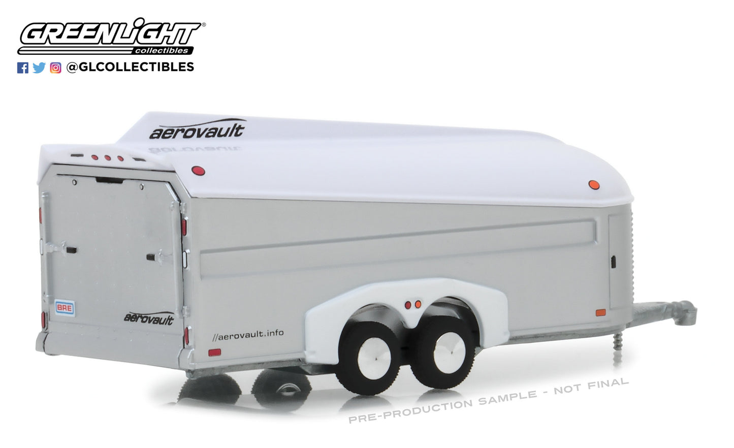 GreenLight 1:64 Aerovault MKII Trailer - White and Silver 30008