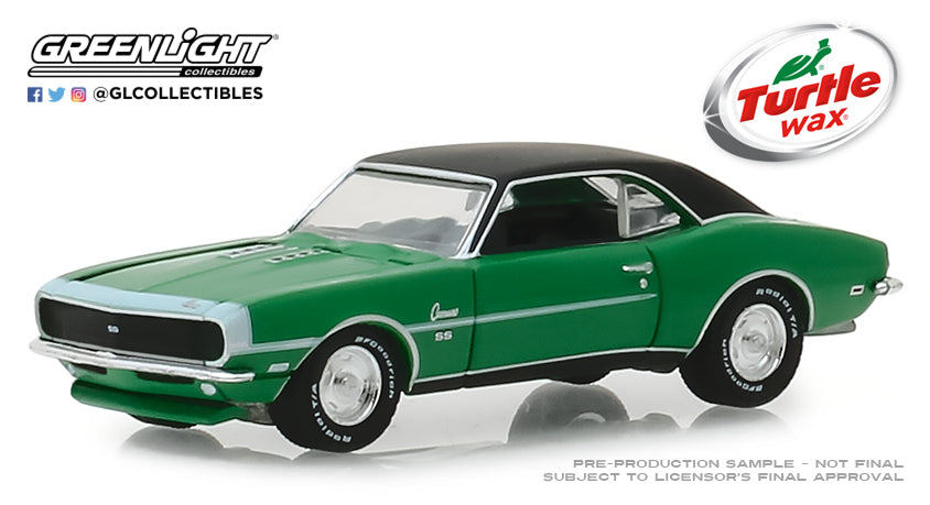 GreenLight 1/64 Turtle Wax Ad Cars - 1968 Chevrolet Camaro SS - Turtle Wax Ice Lasting Diamond Brilliance 30018