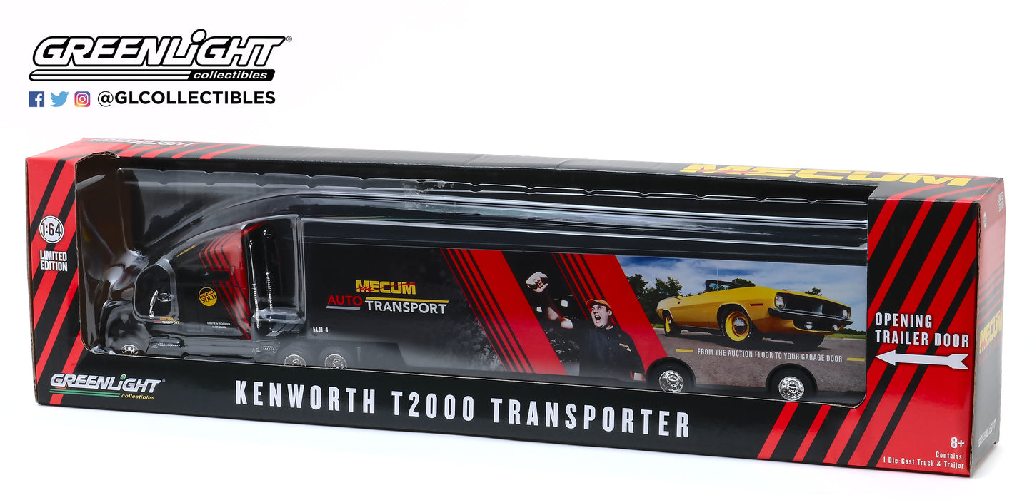 GreenLight 1:64 Kenworth T2000 Mecum Auctions Mecum Auto Transport Transporter From the Auction Floor to Your Garage Door 30106