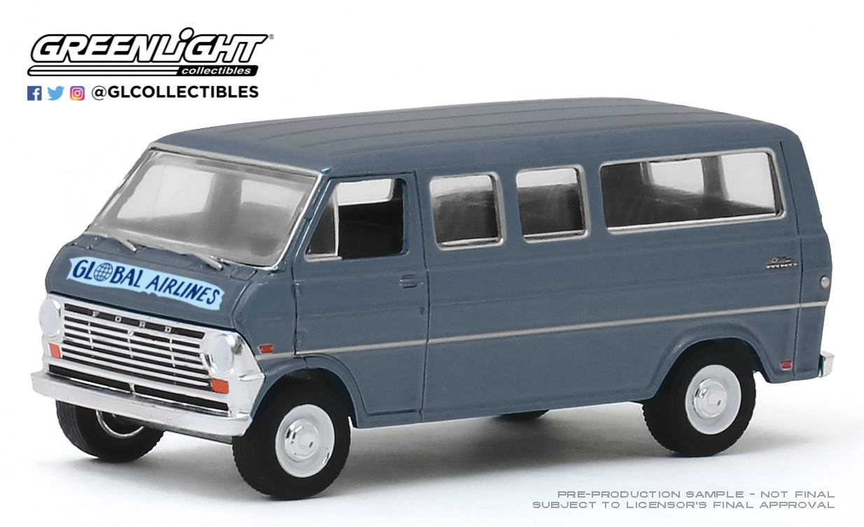GreenLight 1:64 1969 Ford Club Wagon - Global Airlines (Hobby Exclusive) 30129