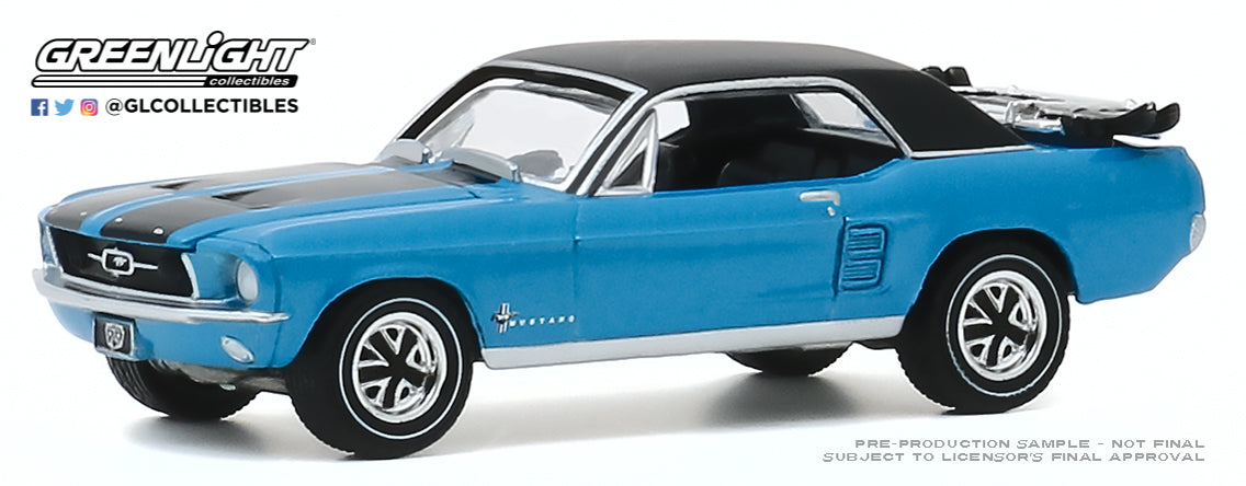 GreenLight 1:64 1967 Ford Mustang Coupe Ski Country Special - Vail Blue 30171