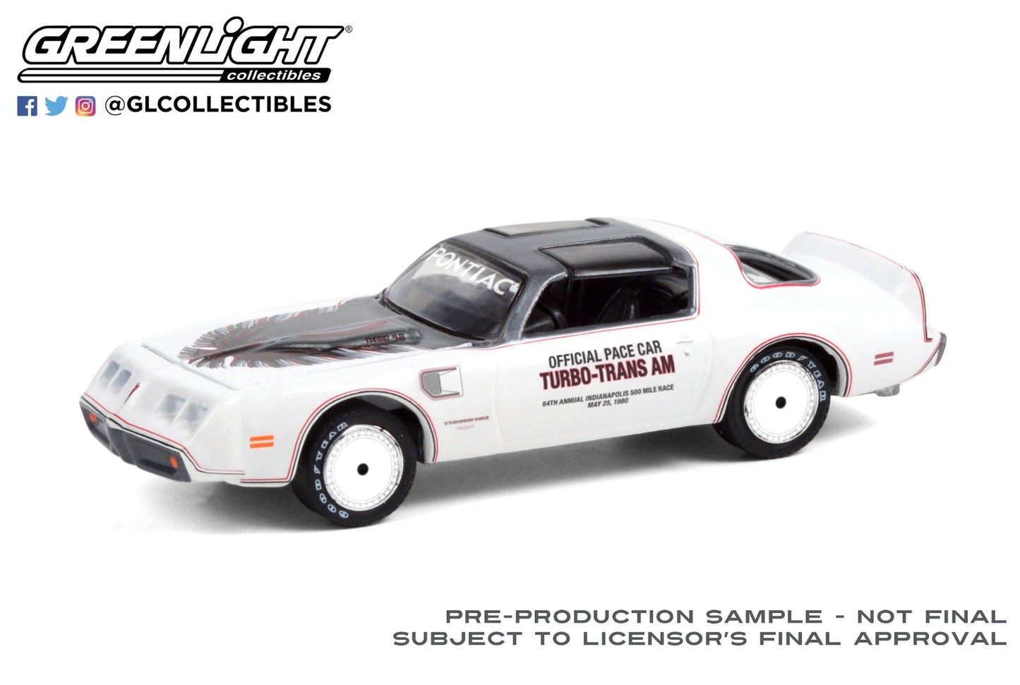 GreenLight 1:64 1980 Pontiac Firebird Turbo Trans Am 64th Annual Indianapolis 500 Mile Race Official Pace Car (Hobby Exclusive) 30226