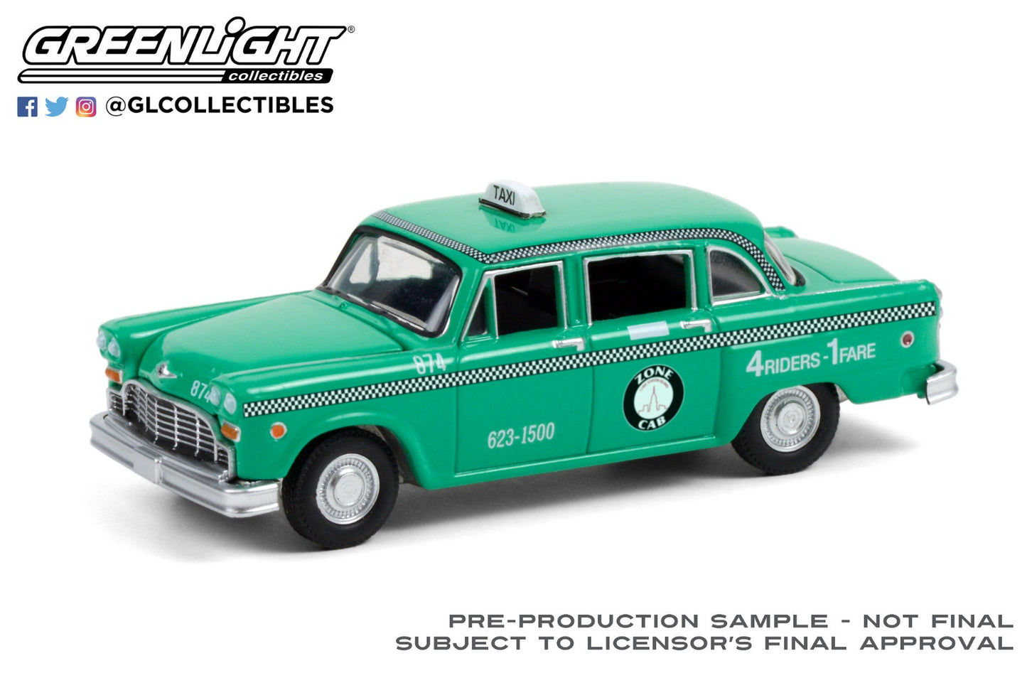 GreenLight 1:64 1969 Checker Motors Marathon A11 - Cleveland, Ohio Zone Cab Co. (Hobby Exclusive) 30232
