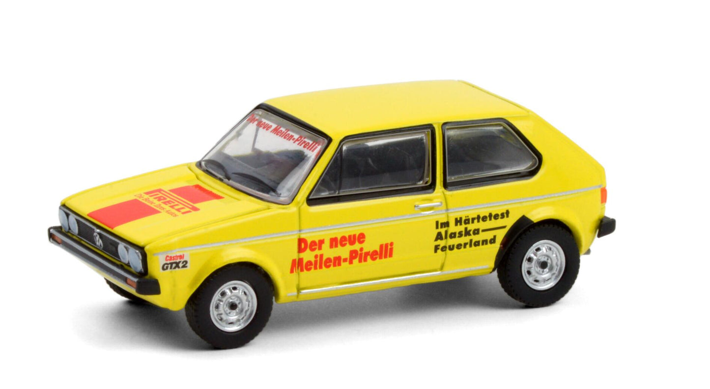 GreenLight 1:64 1974 Volkswagen Golf Mk1 - Hartetest Alaska-Feuerland Alaska, USA to Tierra del Fuego, Argentina Car #2 30239