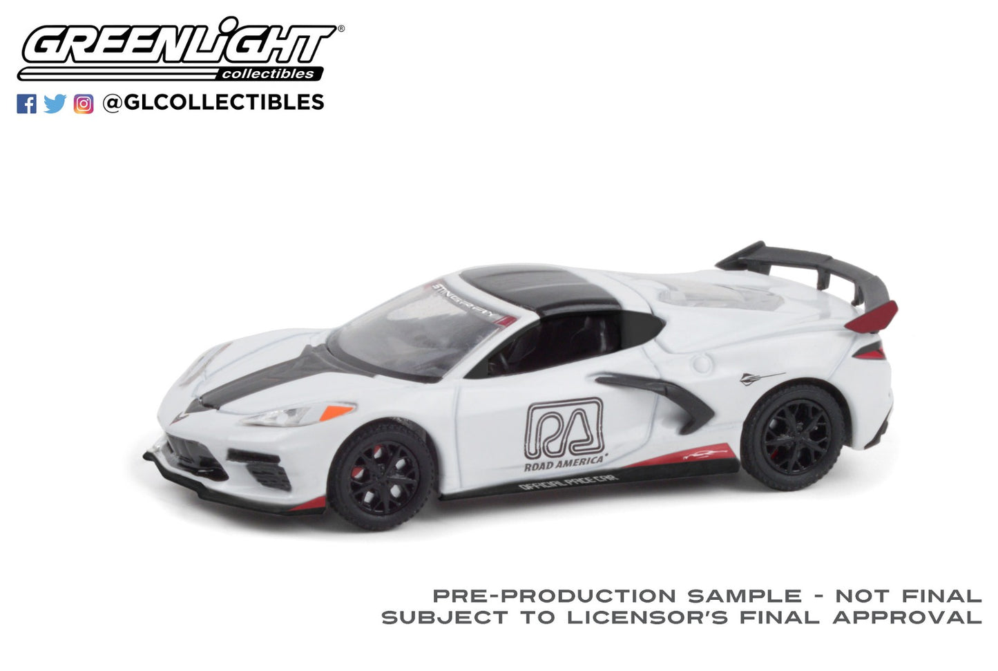 GreenLight 1:64 2020 Chevrolet Corvette C8 Stingray Coupe - Road America Official Pace Car (Hobby Exclusive) 30254