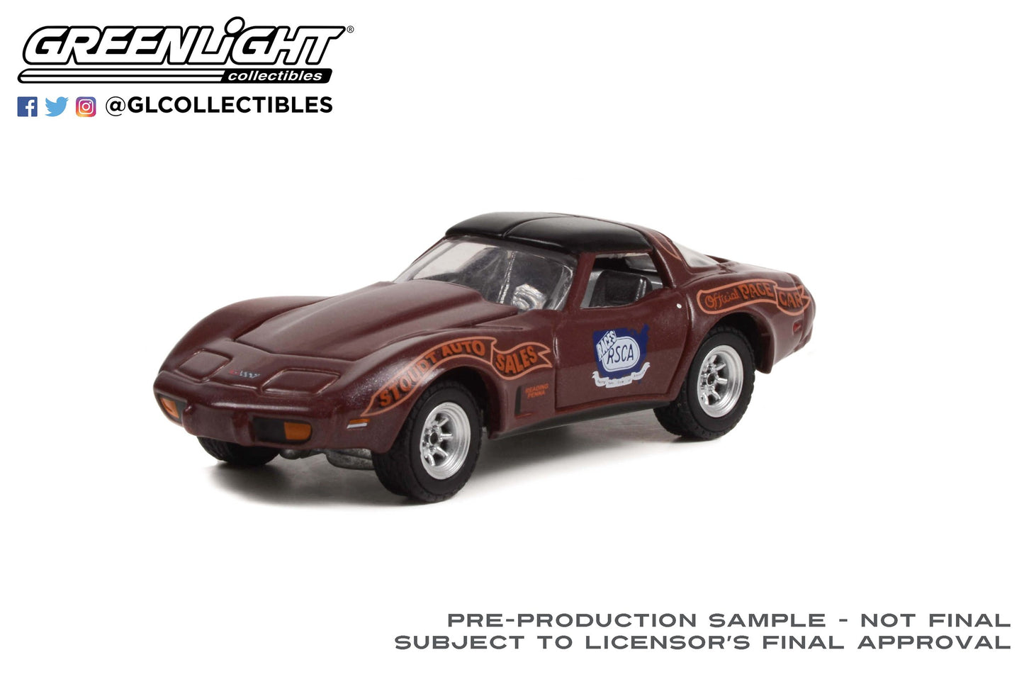 GreenLight 1:64 1982 Chevrolet Corvette - Nazareth National Motor Speedway Official Pace Car, Nazareth, Pennsylvania (Hobby Exclusive) 30348