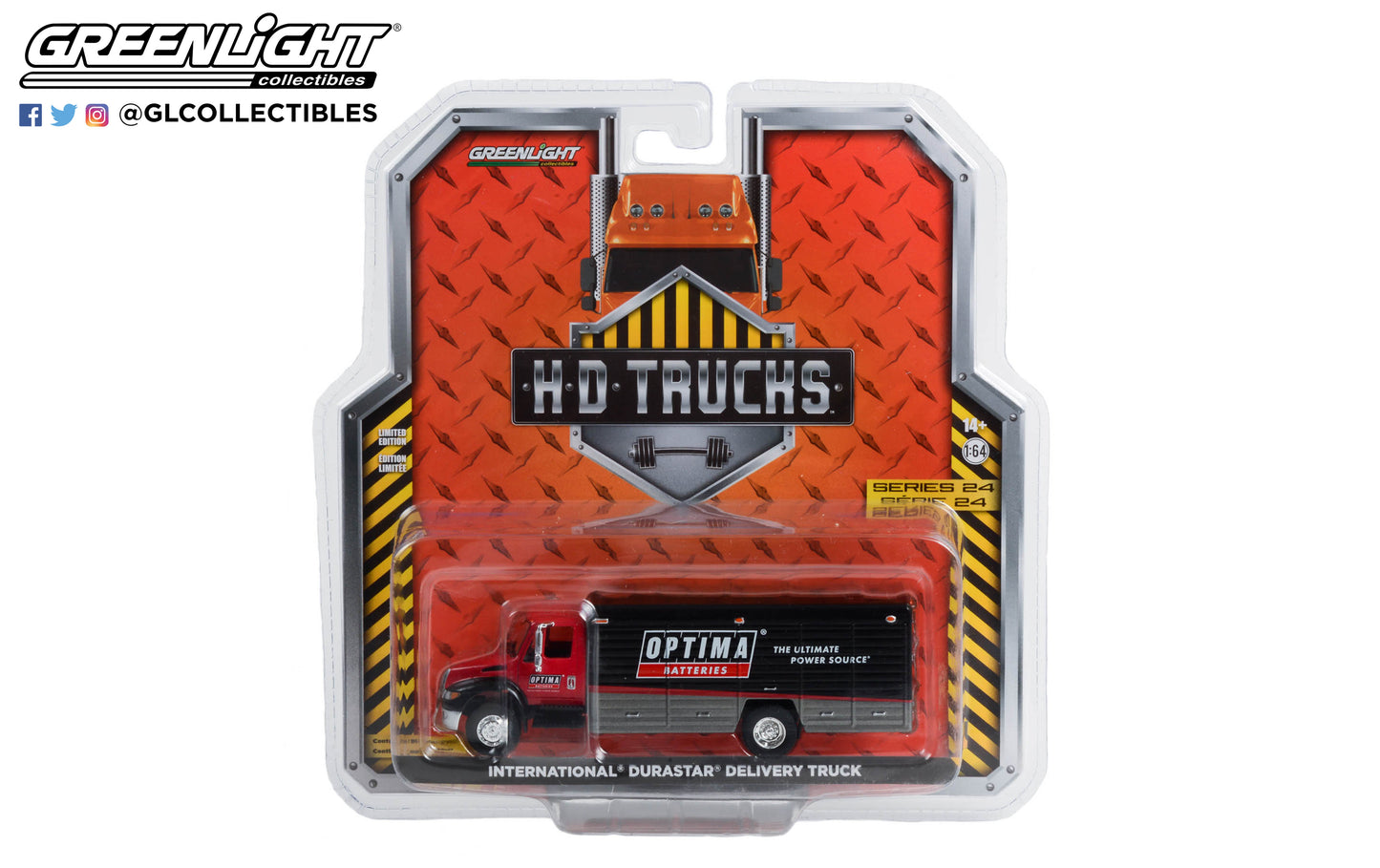 GreenLight 1:64 H.D. Trucks Series 24 - International Durastar 4400 Delivery Truck - OPTIMA Batteries 33240-C