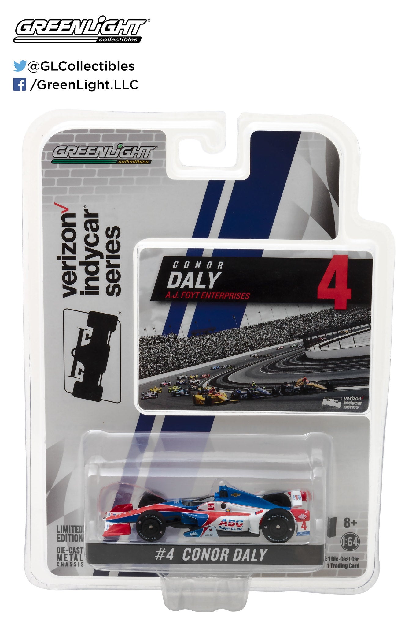 GreenLight 1:64 2017 #4 Conor Daly / A. J. Foyt Enterprises ABC Supply IndyCar Diecast Model Car 10782