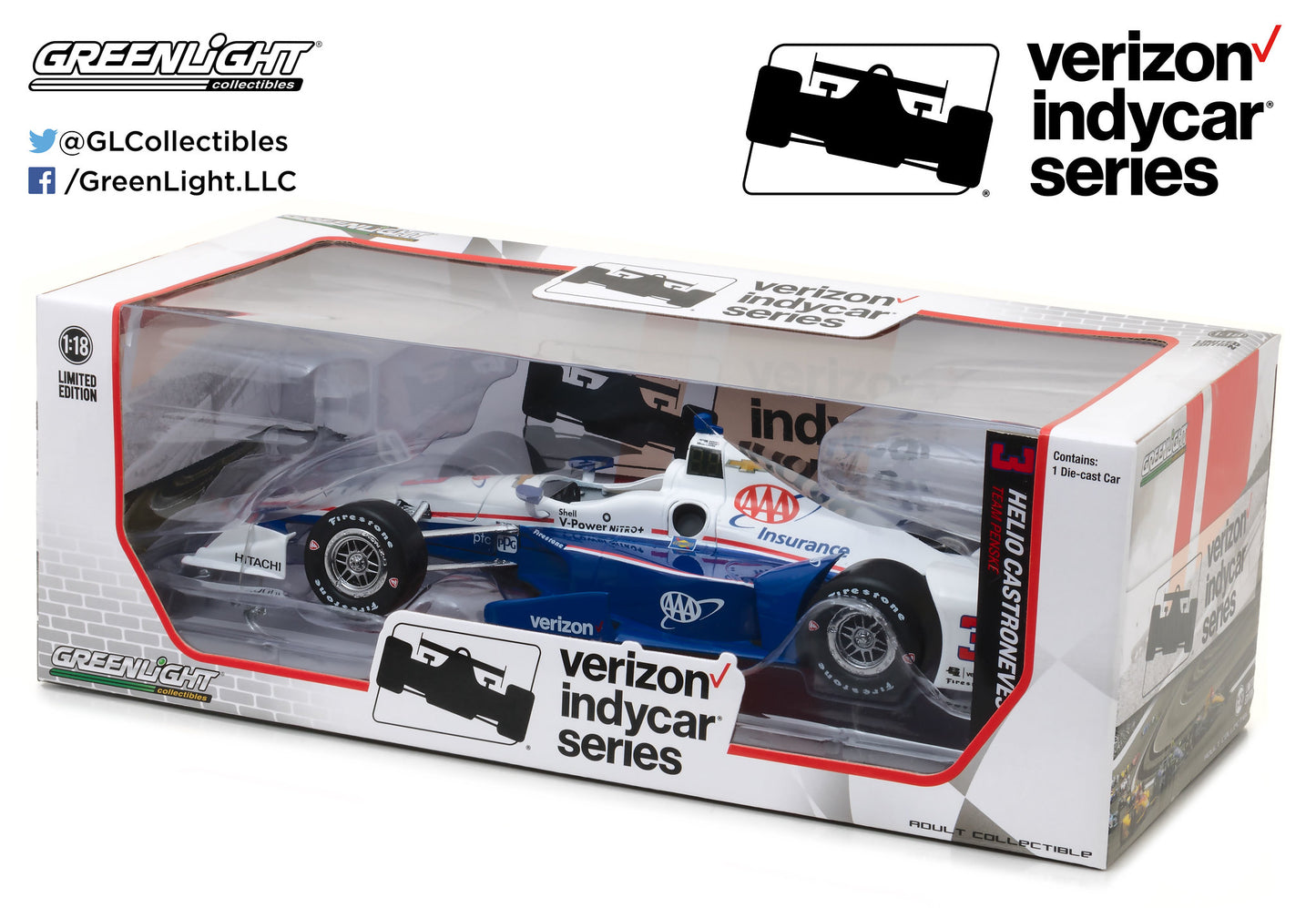 GreenLight 1:18 2017 IndyCar Series #3 Helio Castroneves / Penske Racing, AAA 11002
