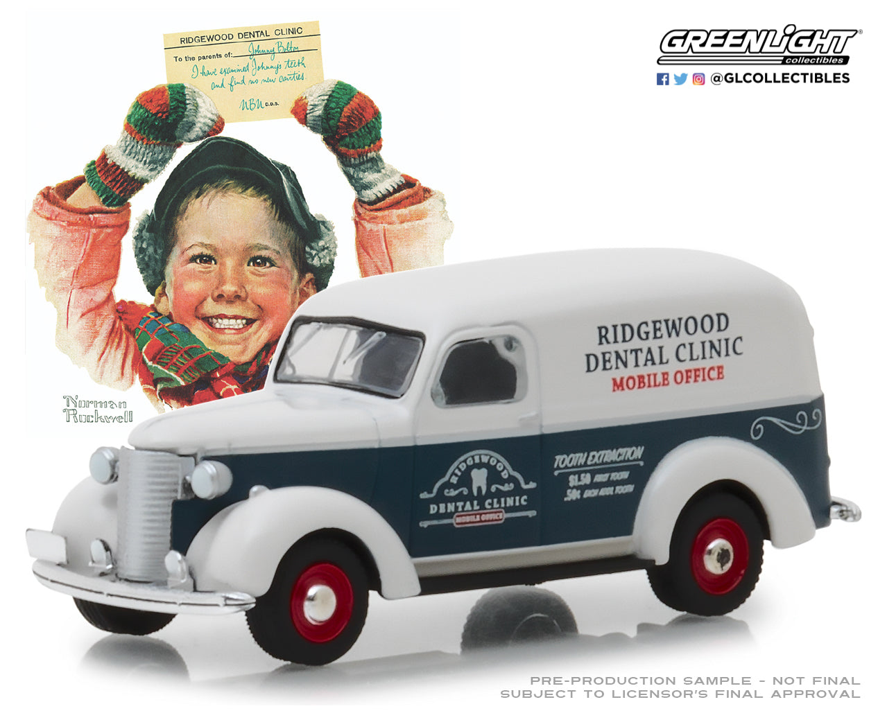 GreenLight 1:64 Norman Rockwell Delivery Vehicles Series 1 - 1939 Chevrolet Panel Truck 37150-A