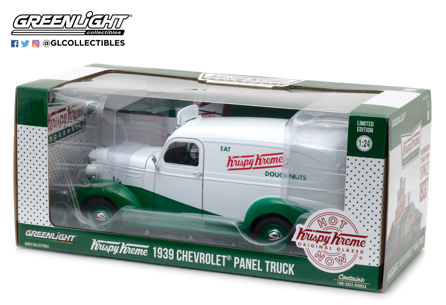GreenLight 1:24 Running on Empty - 1939 Chevrolet Panel Truck Krispy Kreme Doughnuts 18240