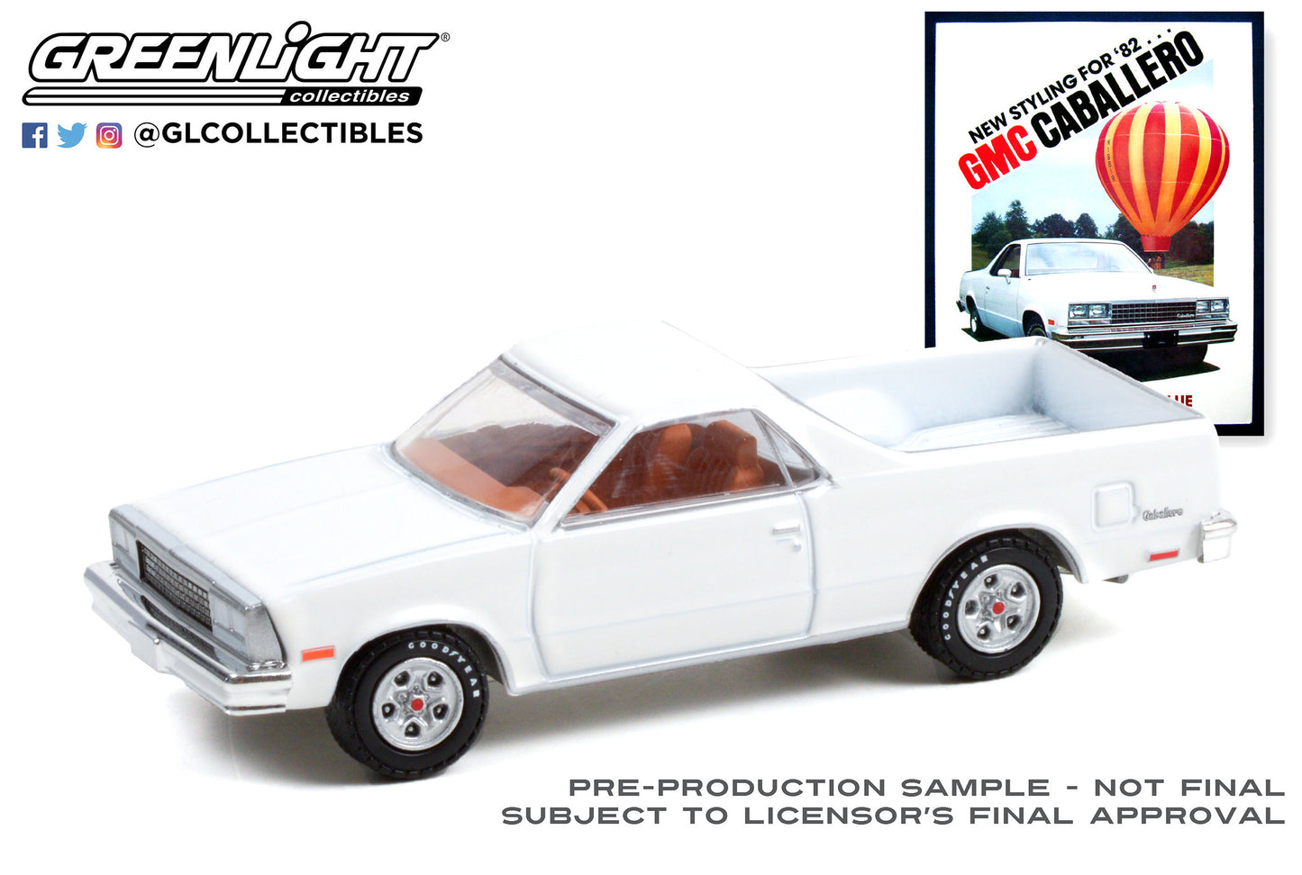 GreenLight 1:64 Vintage Ad Cars Series 6 - 1982 GMC Caballero New Styling For 82...Quality Built For Value 39090-F
