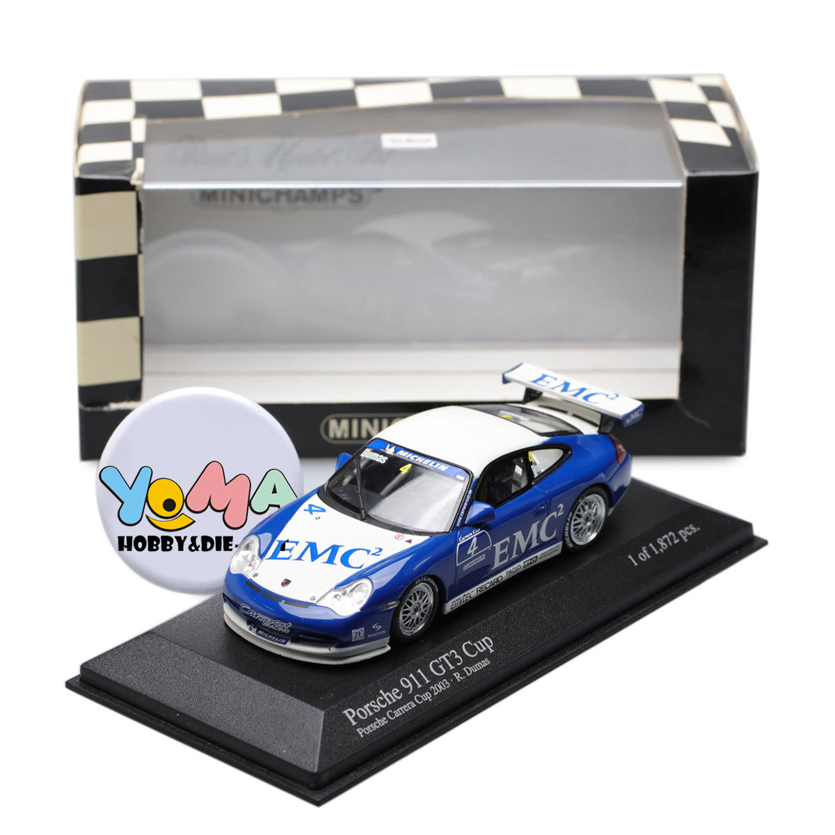 Minichamps 1:43 Porsche 911 GT3 EMC2 Roman Dumas – Team Carsport Porsche #4 Supercup 2003 400036204