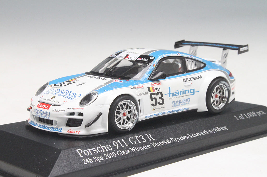 Minichamps 1:43 PORSCHE 911 GT3R – VANNELET/PEYROLES/KONSTANTINOU/HAERING – CLASS WINNERS 24H SPA – 2010 400108953