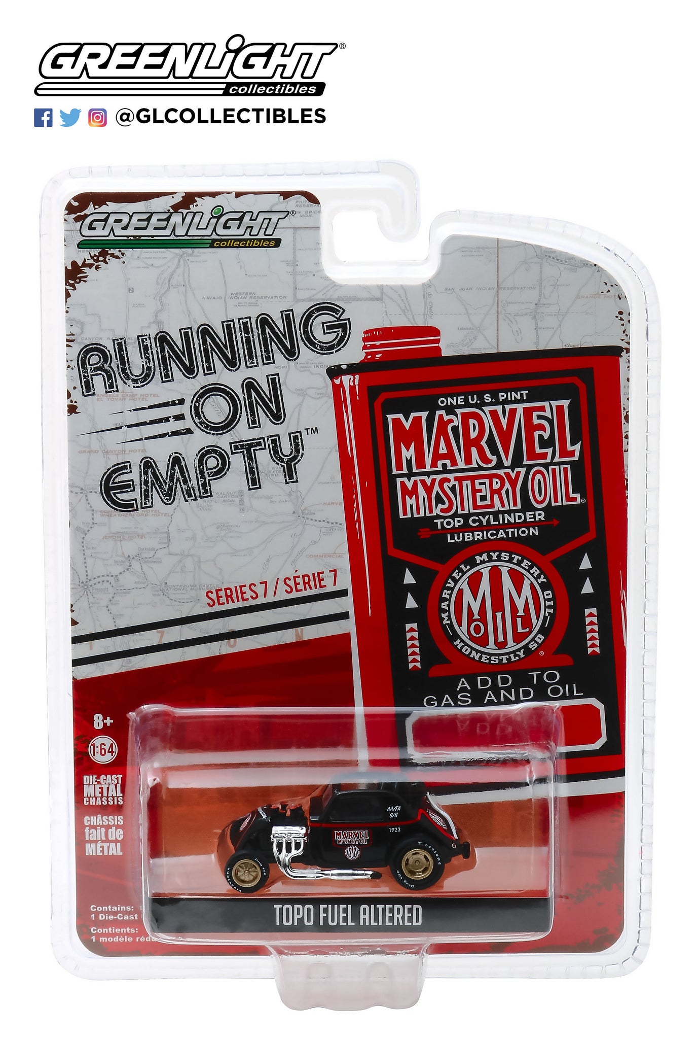 GreenLight 1/64 Running on Empty Series 7 - Topo Fuel Altered - Marvel Mystery Oil 41070-F