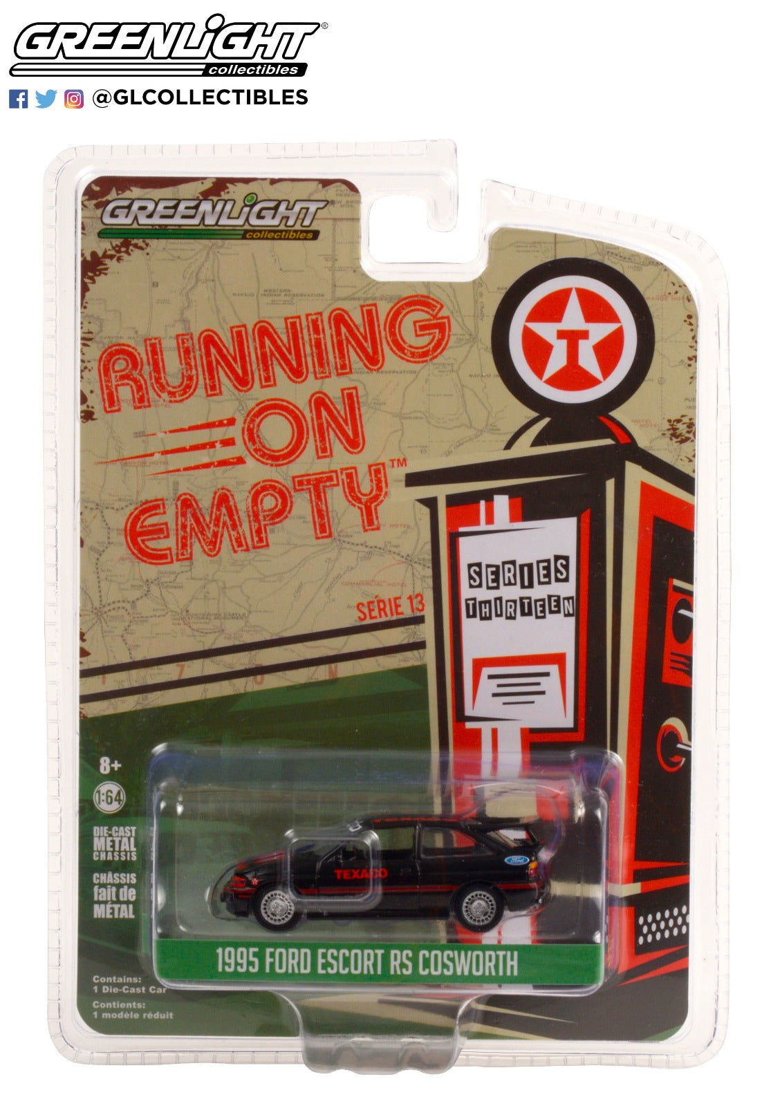 GreenLight 1:64 Running on Empty Series 13 - 1995 Ford Escort RS Cosworth - Texaco 41130-D