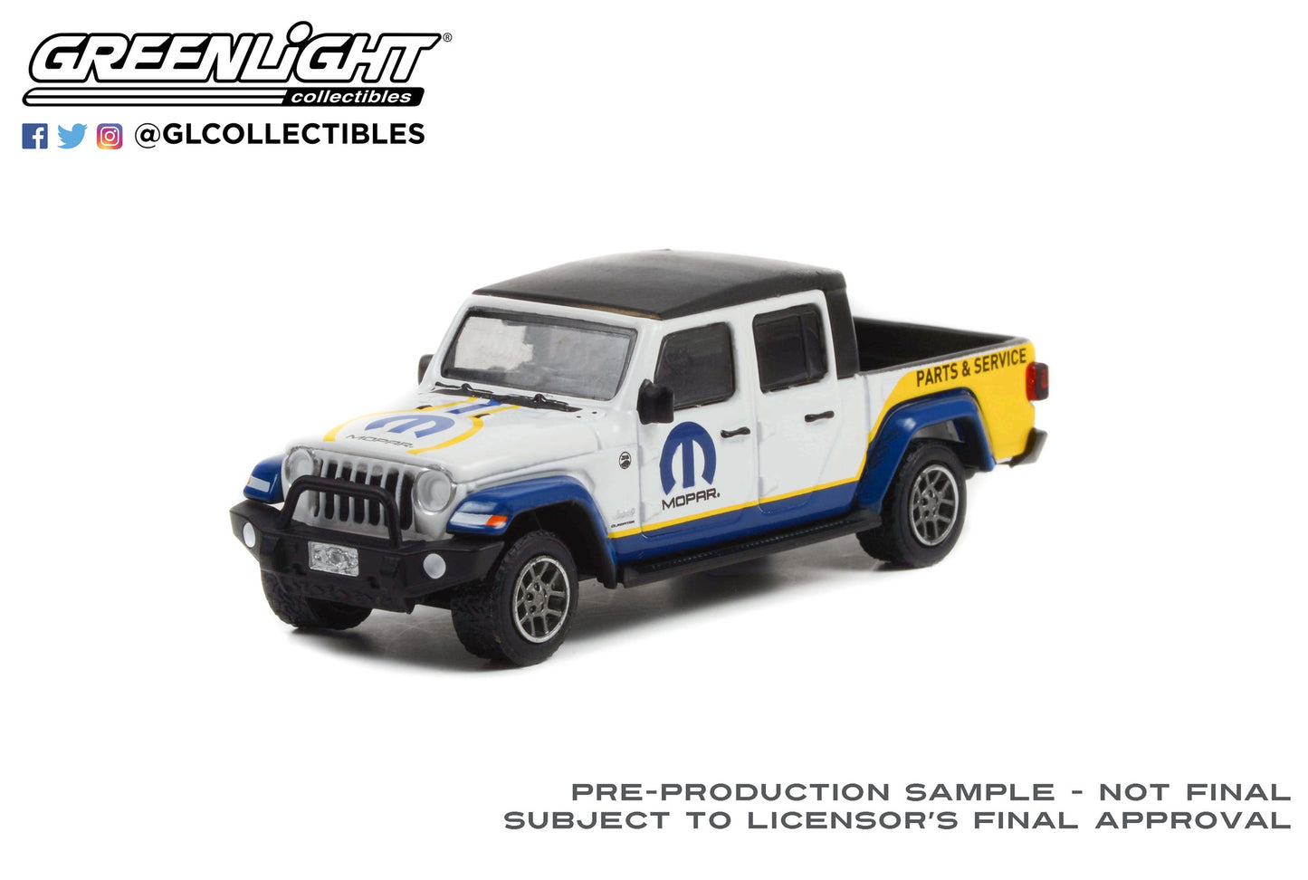 GreenLight 1:64 Running on Empty Series 14 - 2021 Jeep Gladiator - MOPAR Parts & Service 41140-F