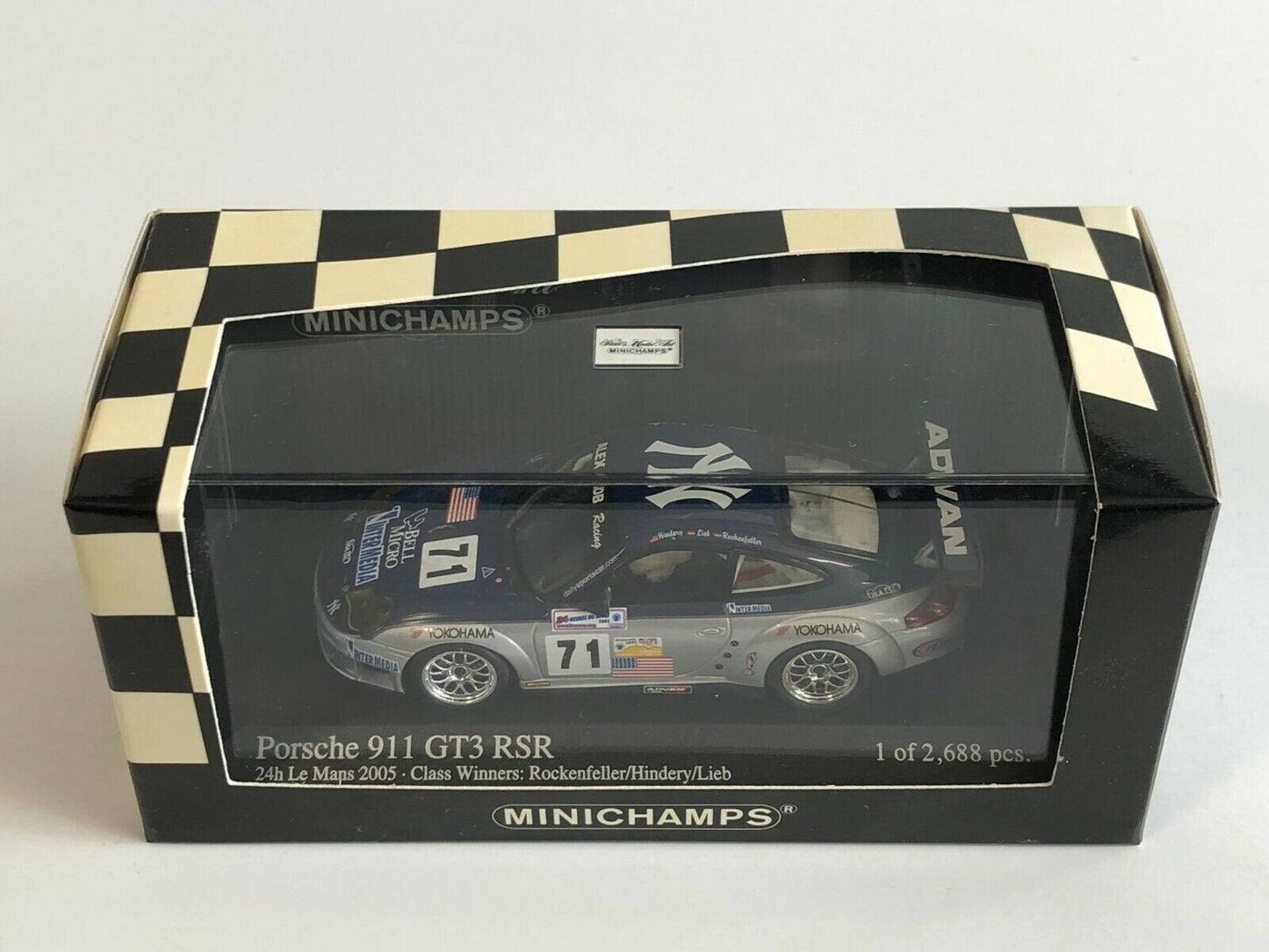 Minichamps 1:43 Porsche 911 GT3 RSR Hindery/Rockenfelle/Lieb Class winner Alex Job Racing #71 Le Mans 2005 400056471