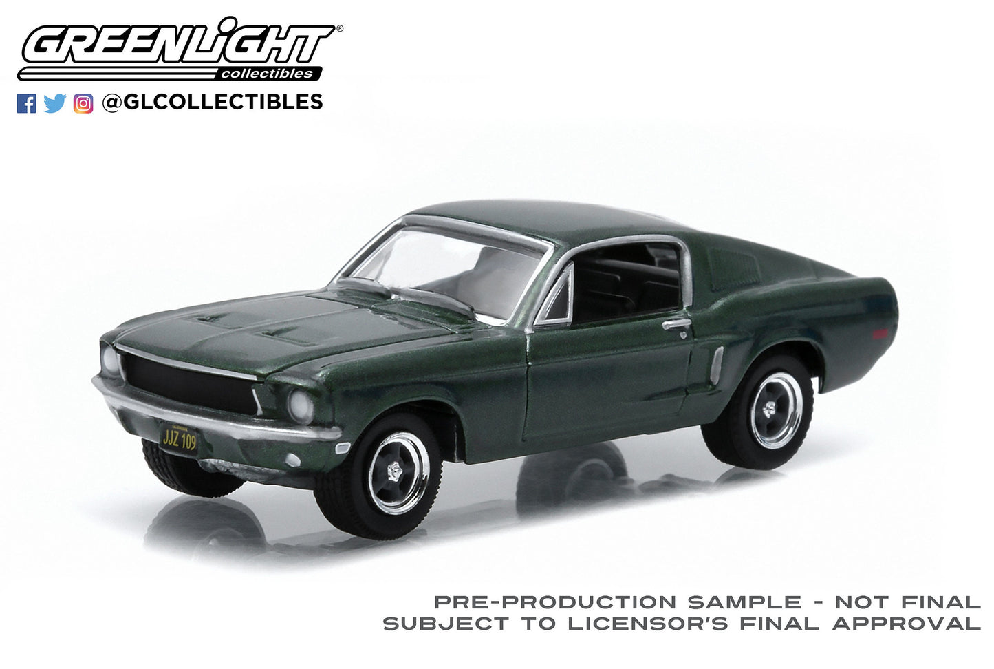 GreenLight 1:64 1968 Ford Mustang GT Fastback - Highland Green 44723