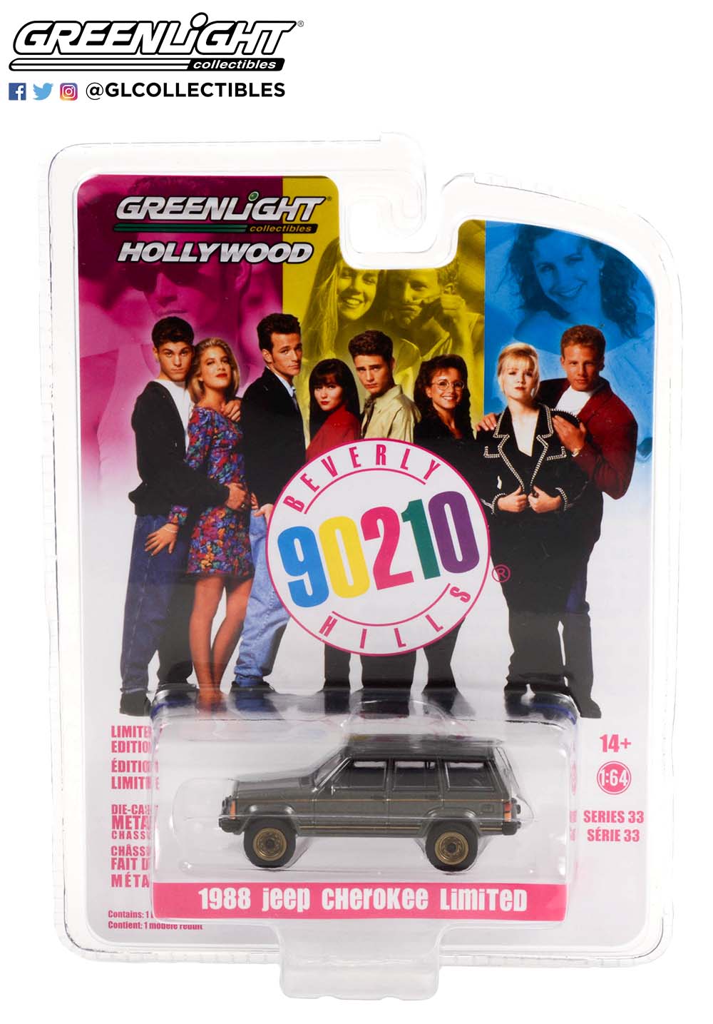 GreenLight 1:64 Hollywood Series 33 - Beverly Hills, 90210 (1990-2000 TV Series) - 1988 Jeep Cherokee Limited 44930-A