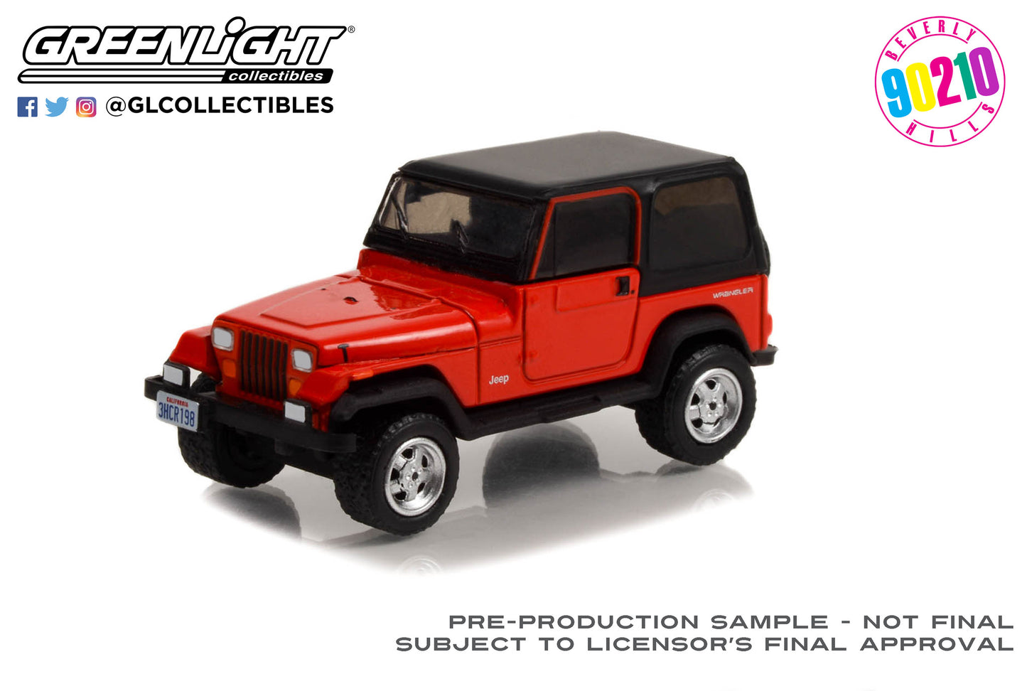 GreenLight 1:64 Hollywood Series 37 - Beverly Hills, 90210 (1990-2000 TV Series) - 1994 Jeep Wrangler 44970-B