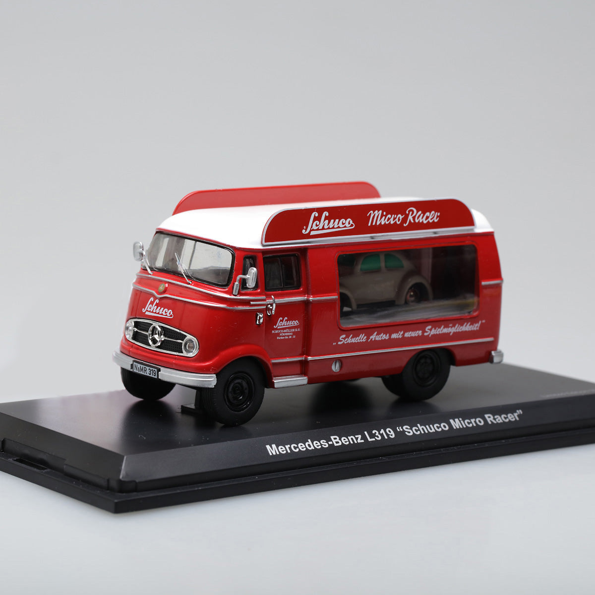 Schuco 1:43 Mercedes Benz L319 promotion car Schuco Micro Racer with Piccolo Volkswagen Beetle 450335400