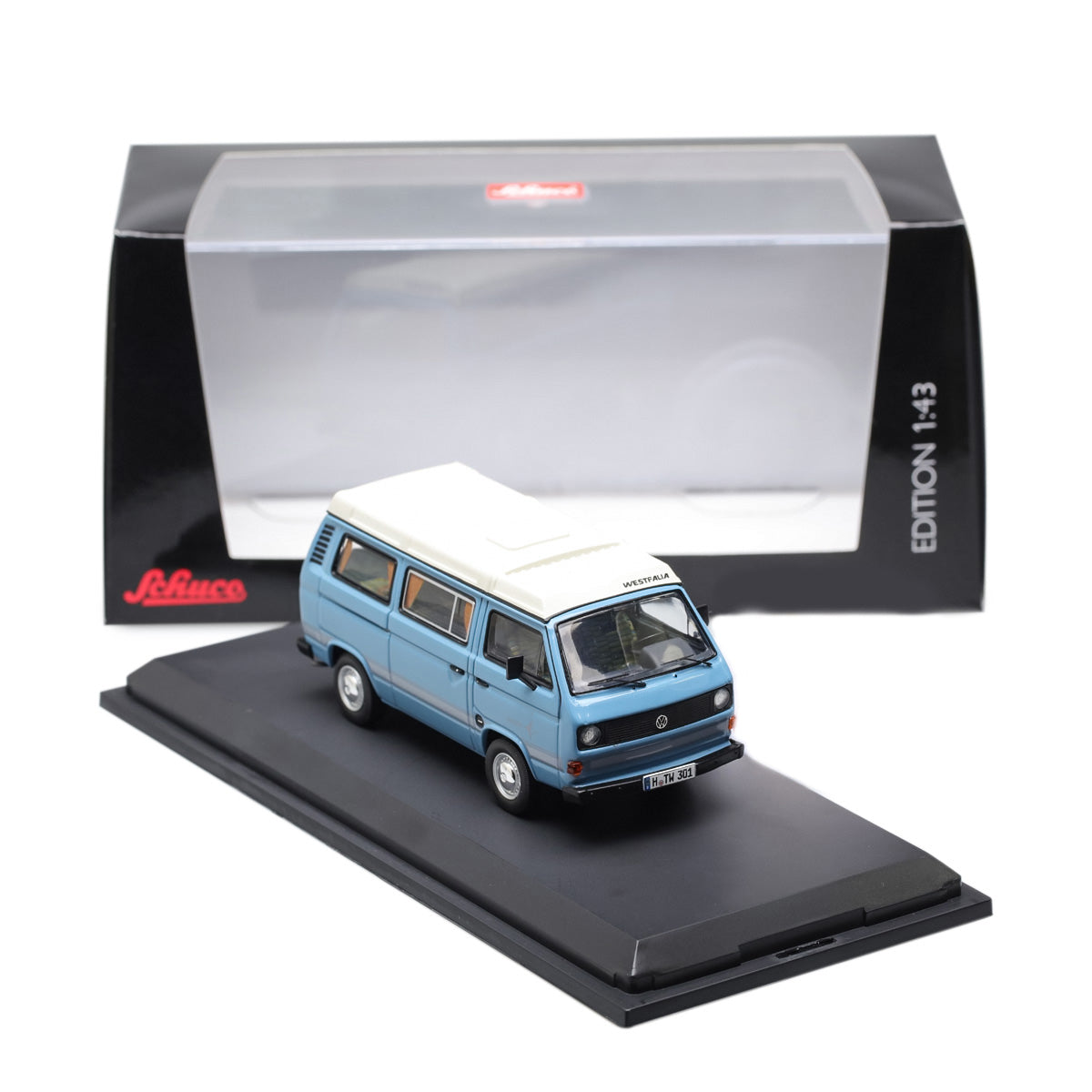 Schuco 1:43 Volkswagen T3a Joker camping bus medium blue 450347600