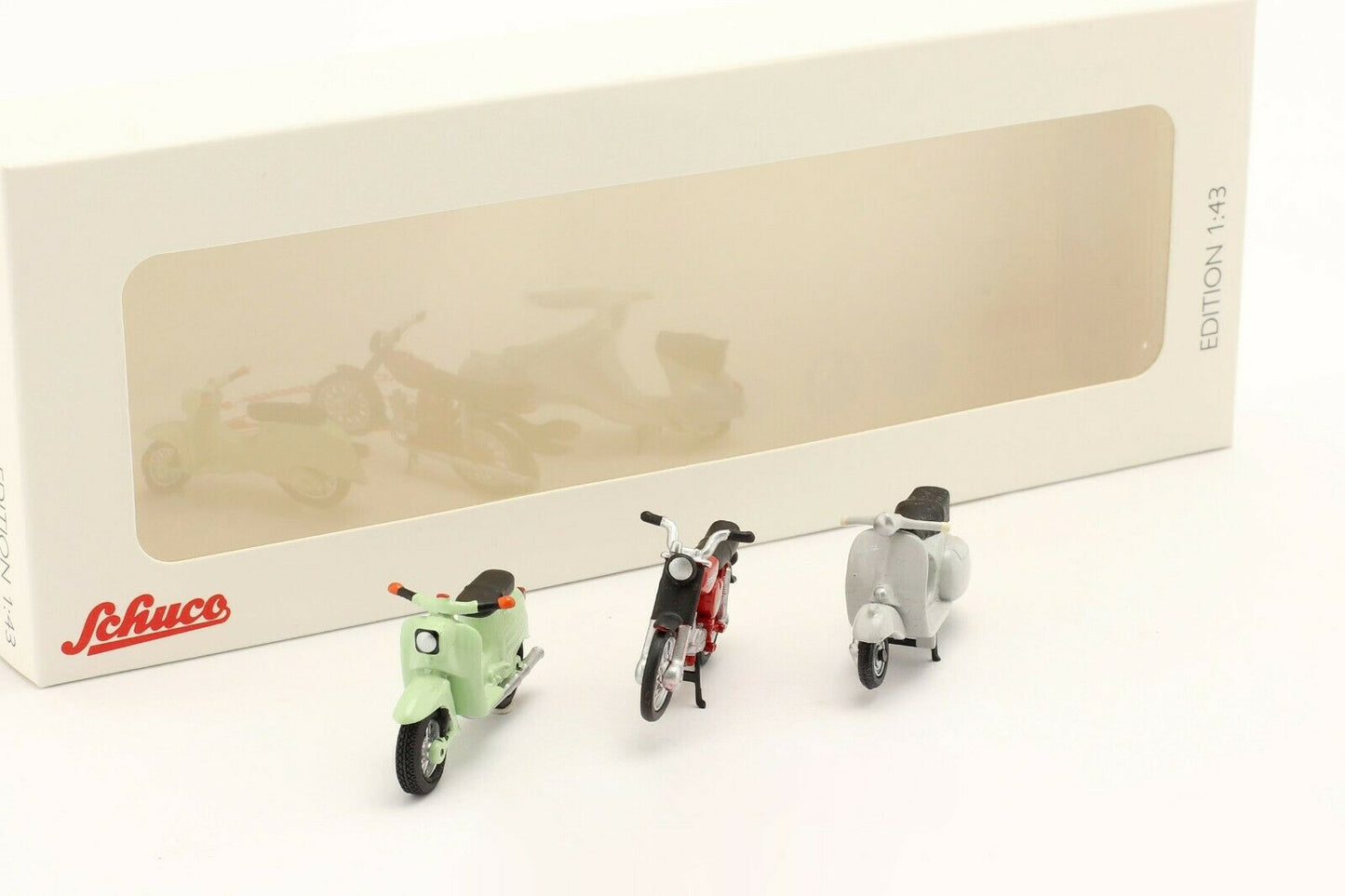 Schuco 1:43 Vespa 150 GS - Schwalbe KR51/1- KS50 Super Sport 3 motorcycles set 450380200
