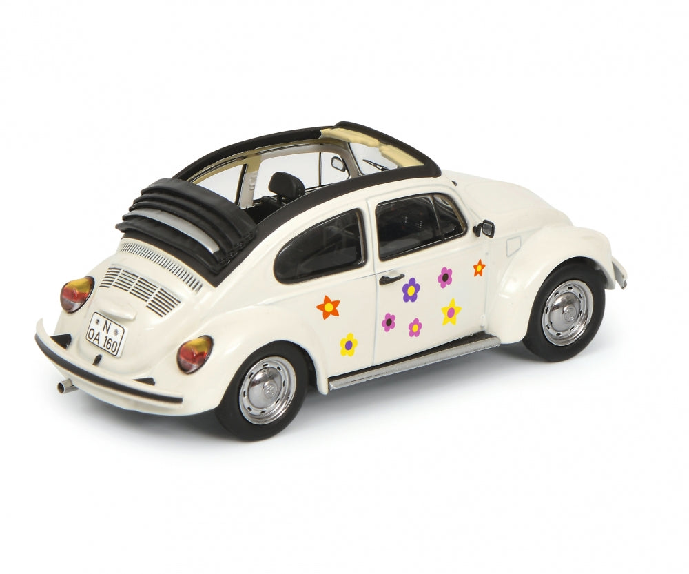 Schuco 1/43 Volkswagen Beetle Open Air Flower Decor white 450389600