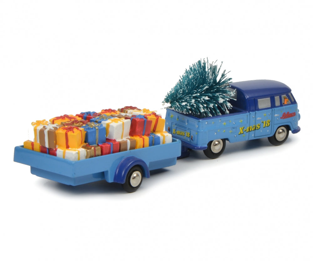 Schuco 1/90 Volkswagen T1 dual cab with trailer Christmas Edition 2018 450557300