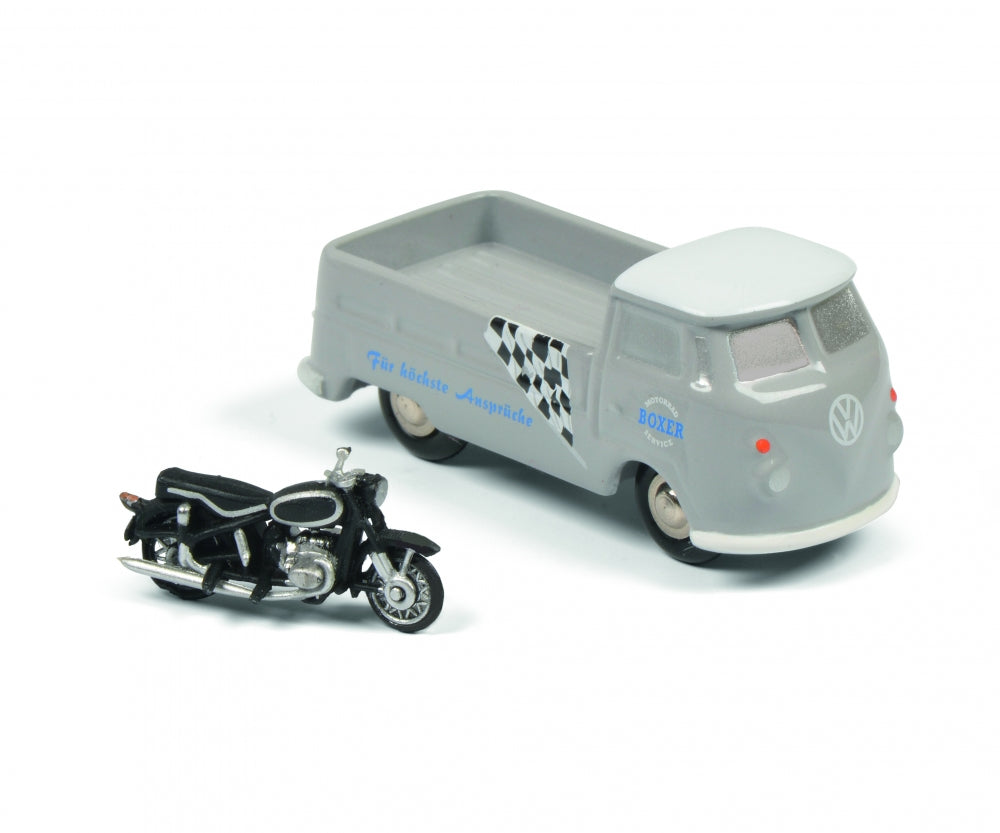 Schuco 1:90 Piccolo Volkswagen T1 truck BMW motorcycle service 450563500
